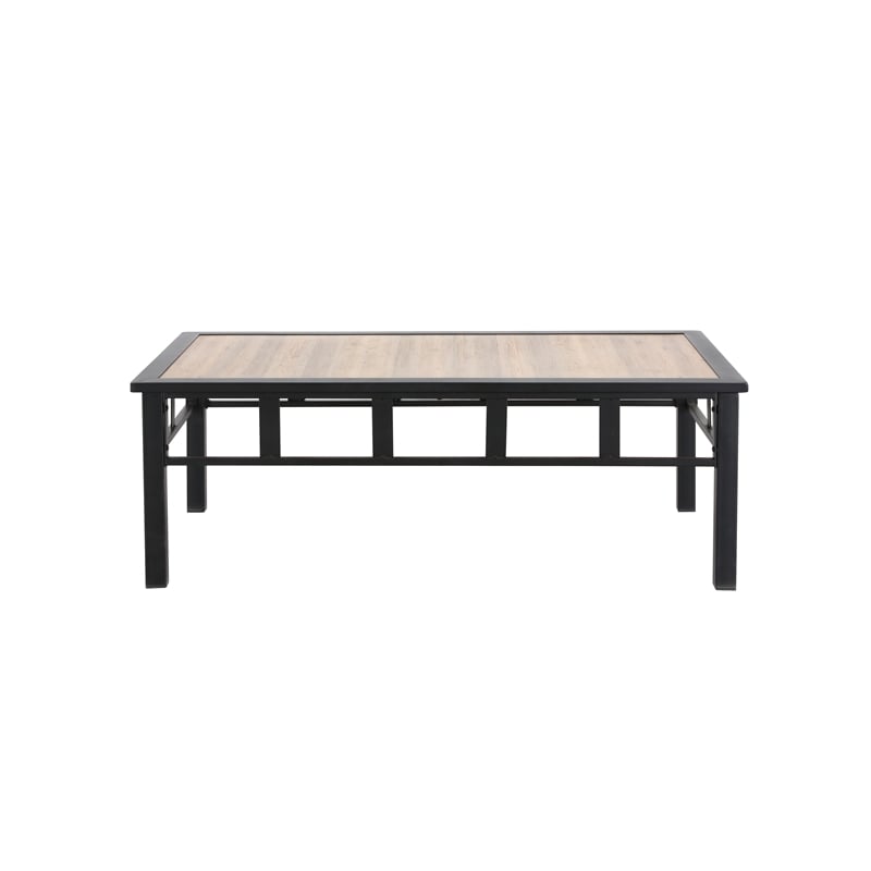 Afuera Living Metal Outdoor Coffee Table in Brown/Black Finish
