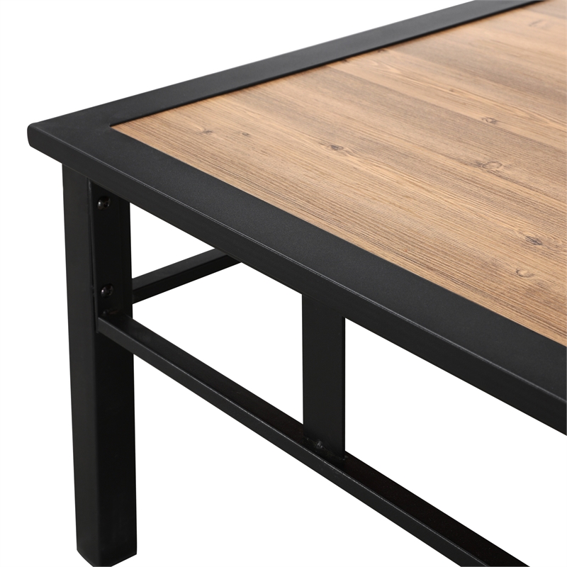 Afuera Living Metal Outdoor Coffee Table in Brown/Black Finish