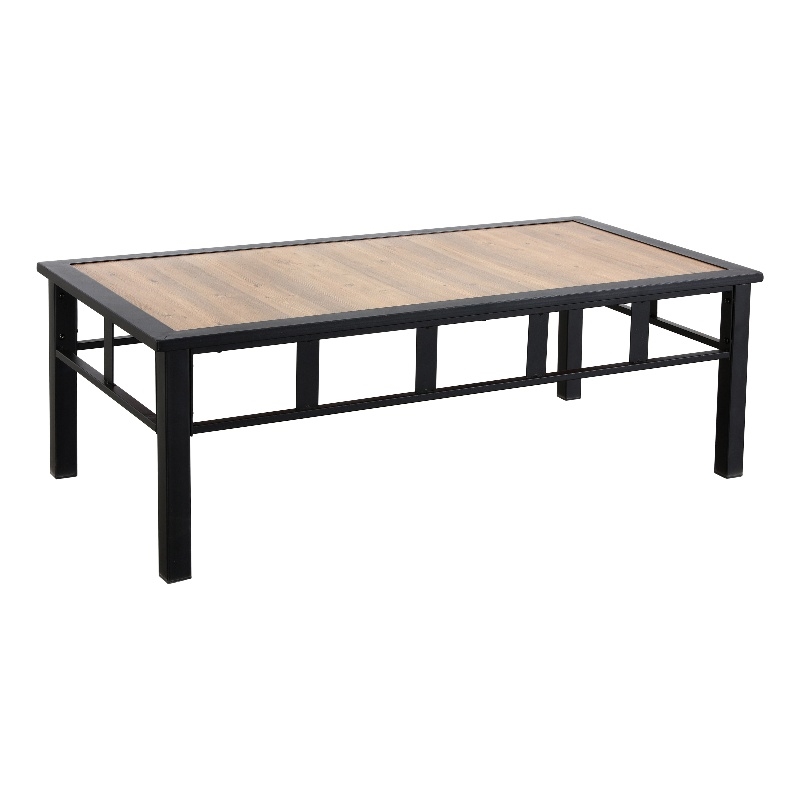 Afuera Living Metal Outdoor Coffee Table in Brown/Black Finish