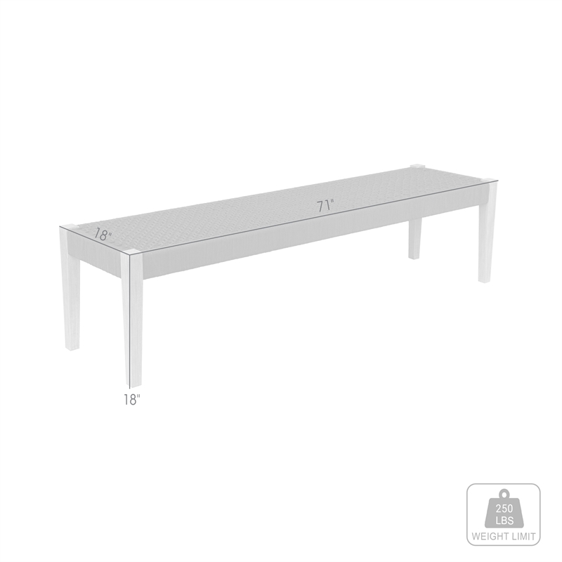 Afuera Living Fabric/Wood Indoor Outdoor Dining Bench in Charcoal/Natural
