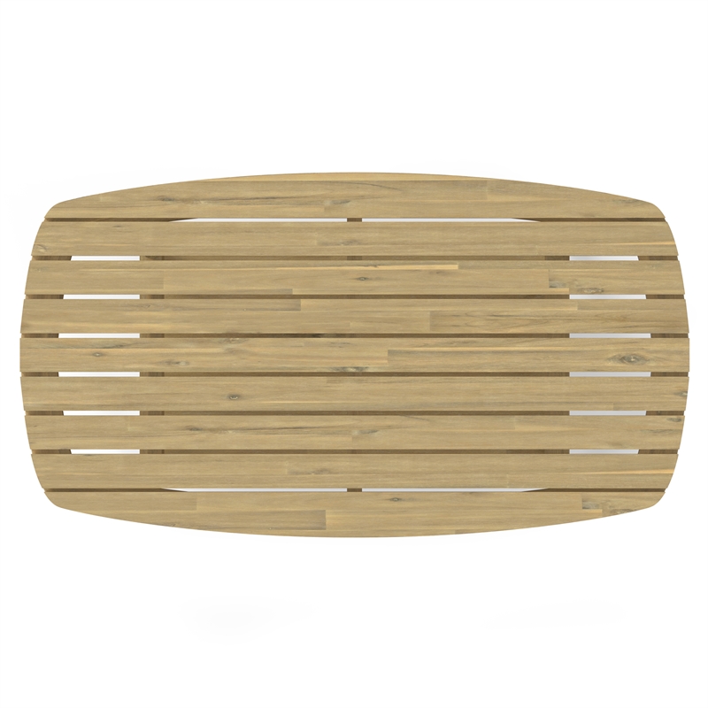 Afuera Living  43 inch Wide Contemporary Outdoor Coffee Table in Light Teak