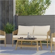 Afuera Living  43 inch Wide Contemporary Outdoor Coffee Table in Light Teak