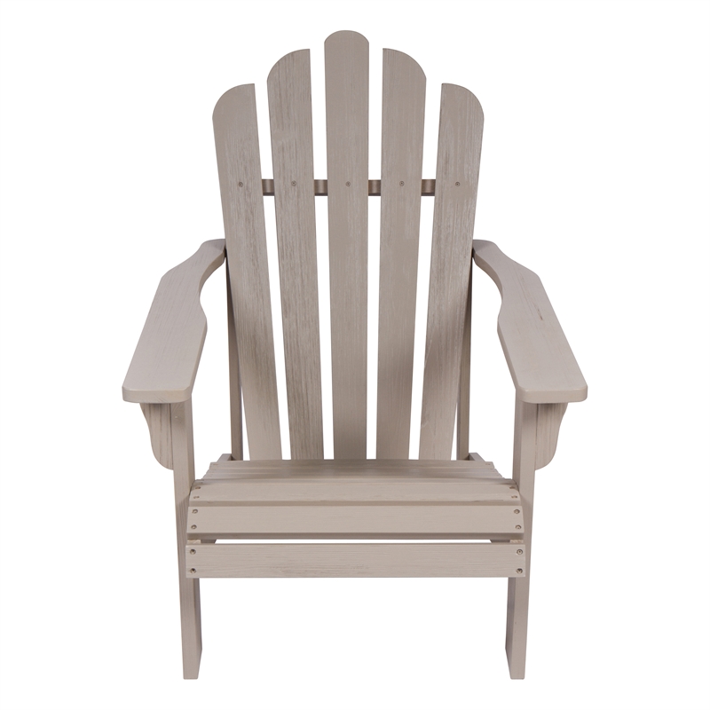 Afuera Living Traditional Cedar Wood Patio Porch Adirondack Chair in Gray
