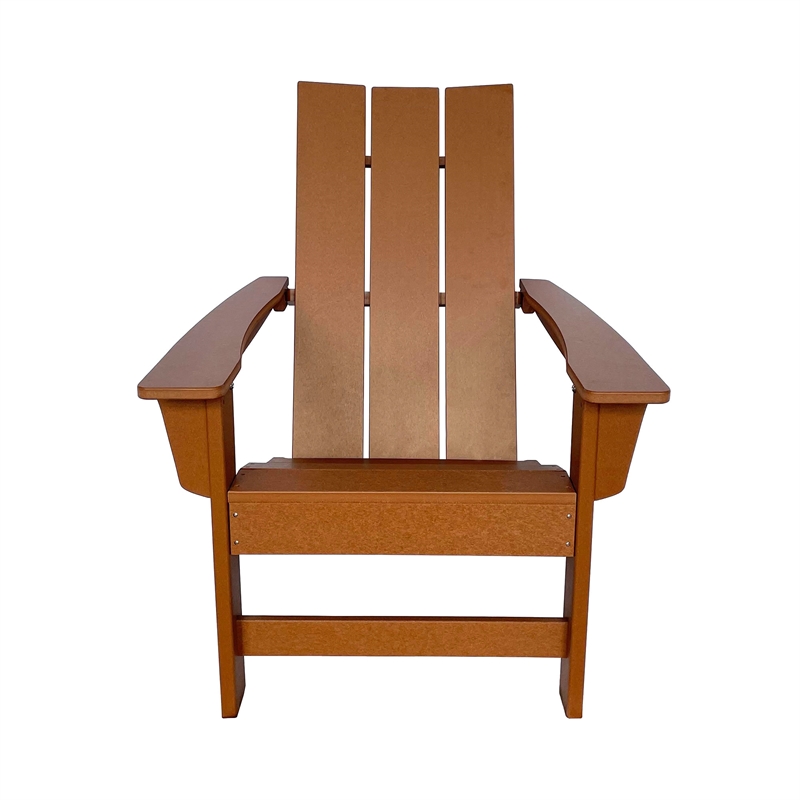 Afuera Living Modern Resin All-Weather Patio Porch Adirondack Chair in Brown