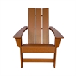 Afuera Living Modern Resin All-Weather Patio Porch Adirondack Chair in Brown