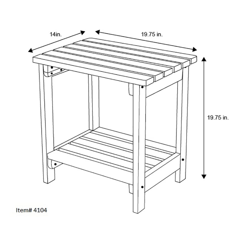 Afuera Living Rectangular Wood End Table Indoor/Outdoor Side Table in Beige