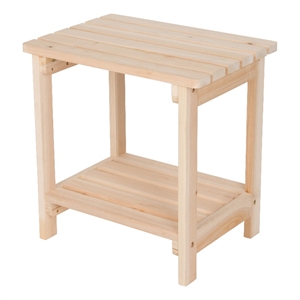 Afuera Living Rectangular Wood End Table Indoor/Outdoor Side Table in Beige