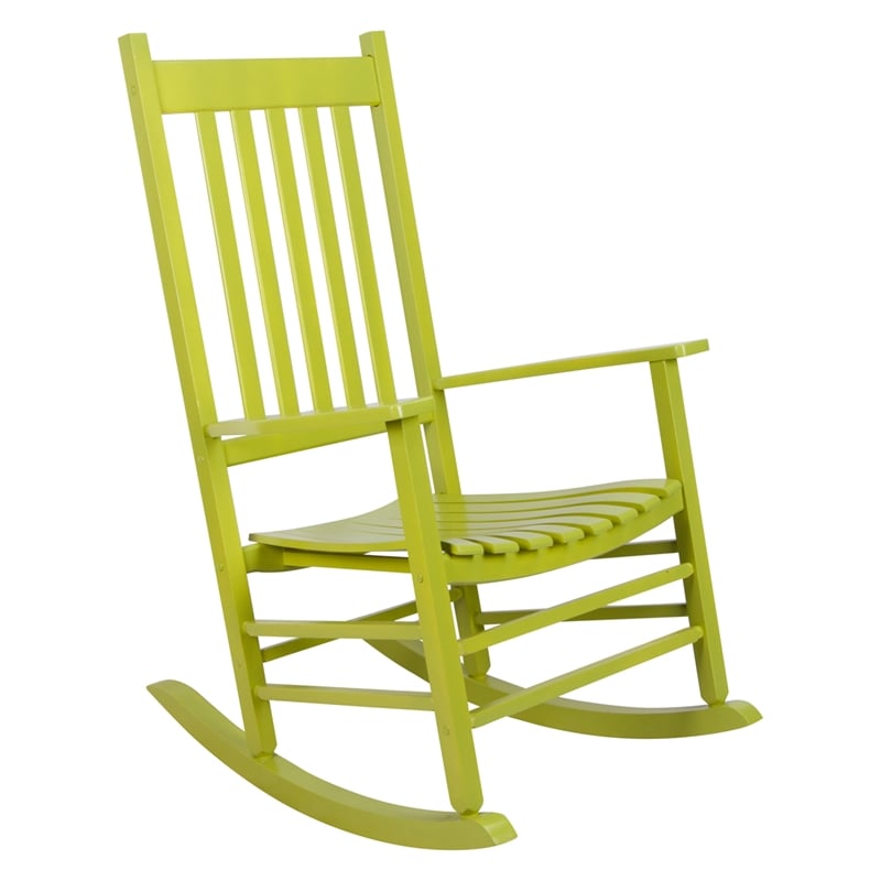Afuera Living Traditional Hardwood Indoor/Outdoor Patio Porch Rocker in Green