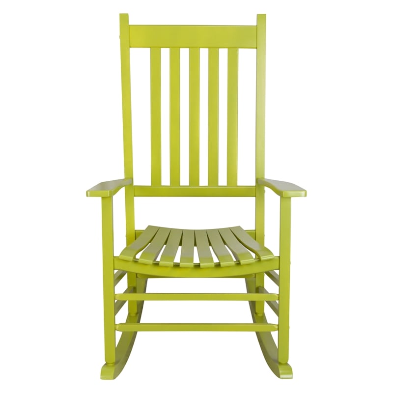Afuera Living Traditional Hardwood Indoor/Outdoor Patio Porch Rocker in Green