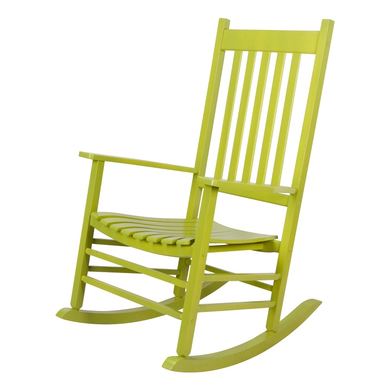 Afuera Living Traditional Hardwood Indoor/Outdoor Patio Porch Rocker in Green
