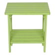 Afuera Living Rectangular Traditional Wooden Indoor/Outdoor Side Table in Green