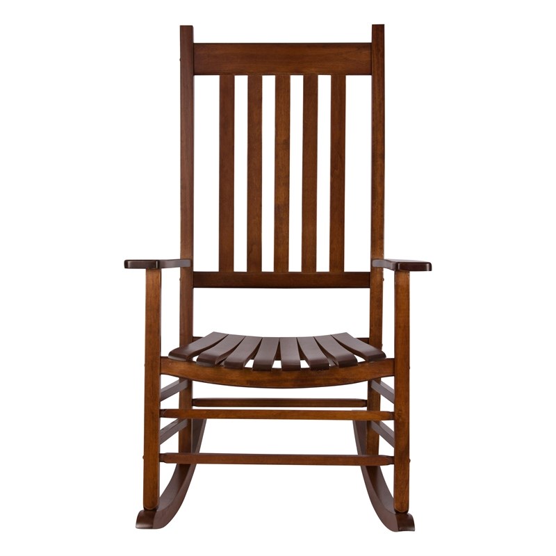 Afuera Living Traditional Hardwood Indoor/Outdoor Porch Rocker in Brown