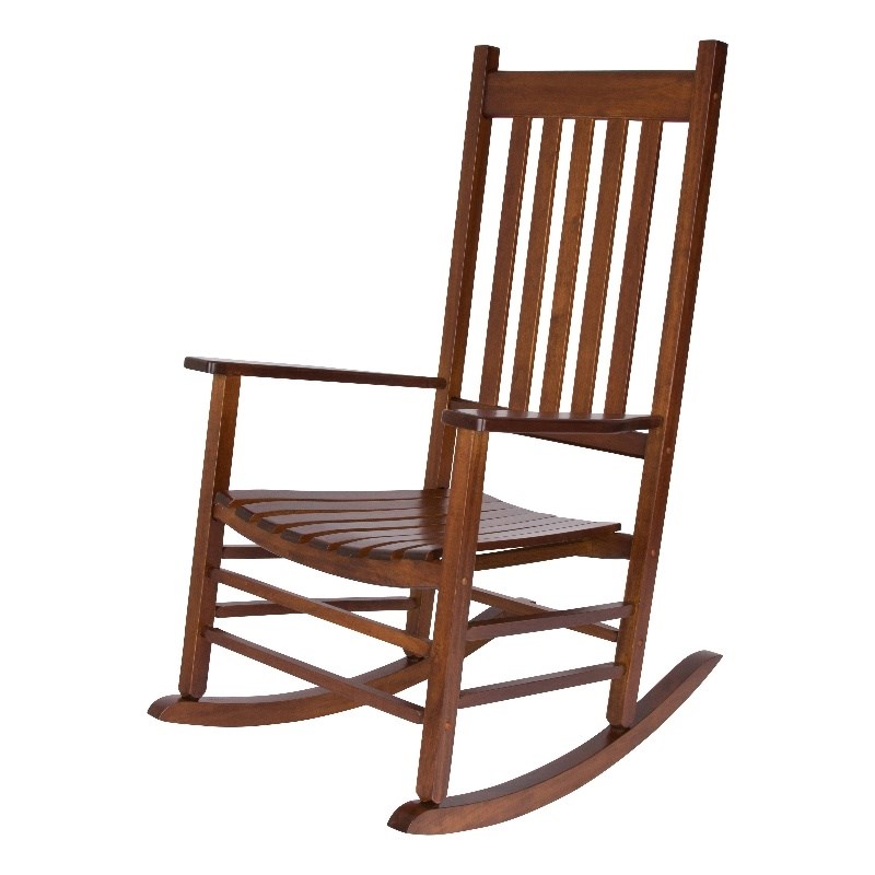 Afuera Living Traditional Hardwood Indoor/Outdoor Porch Rocker in Brown