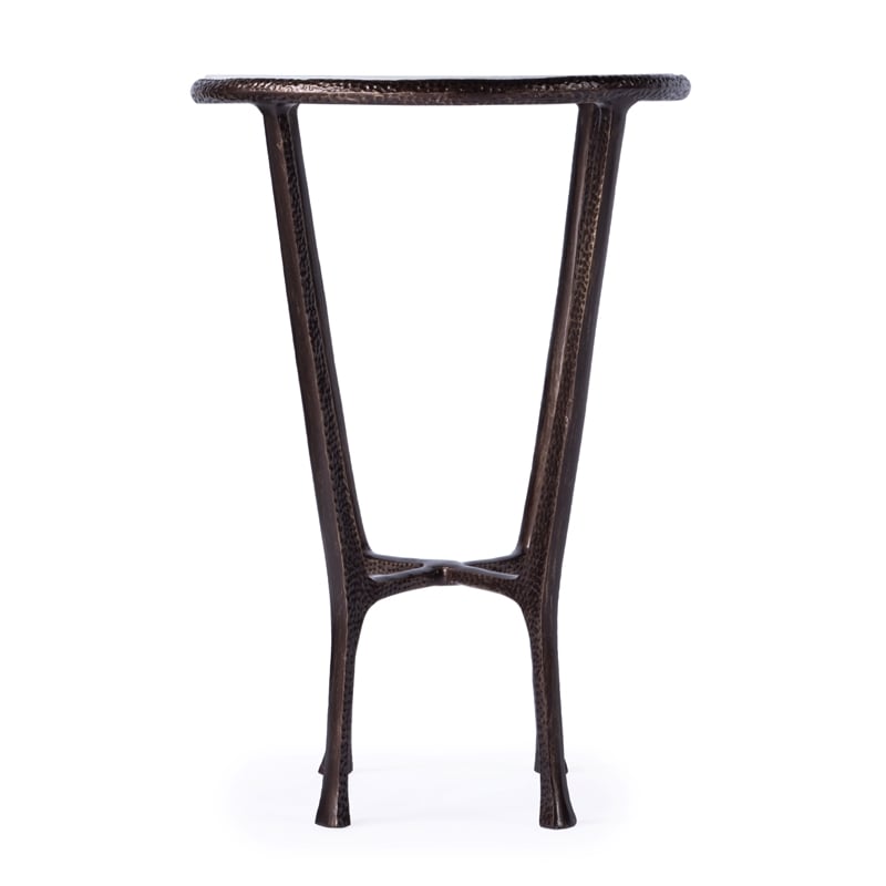 Afuera Living Contemporary Outdoor Marble Side Table In Bronze