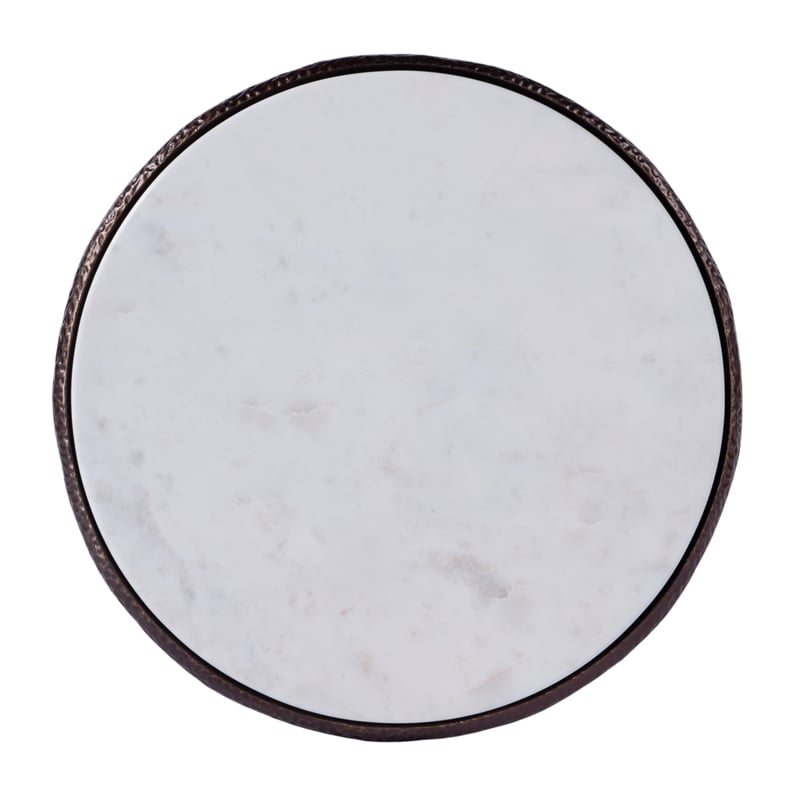 Afuera Living Contemporary Outdoor Marble Side Table In Bronze