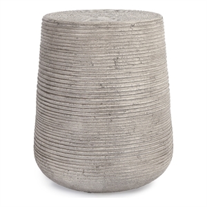 Afuera Living Concrete Stone Outdoor End Table in Rough Light Gray