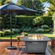 Afuera Living 11'' H x 42'' L Steel Propane Outdoor Gray Fire Pit Table with Lid
