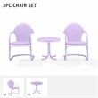 Afuera Living Modern 3 Piece Retro Outdoor Chair Set in Lavender