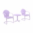 Afuera Living Modern 3 Piece Retro Outdoor Chair Set in Lavender
