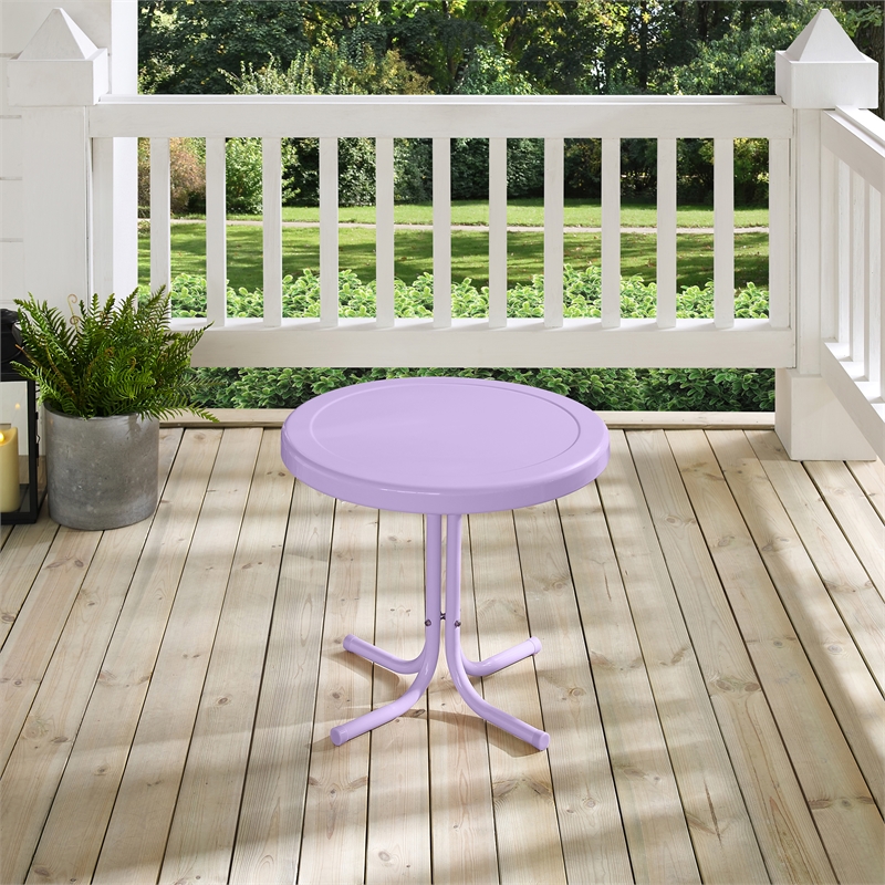 Afuera Living Contemporary Retro Outdoor Side Table in Lavender