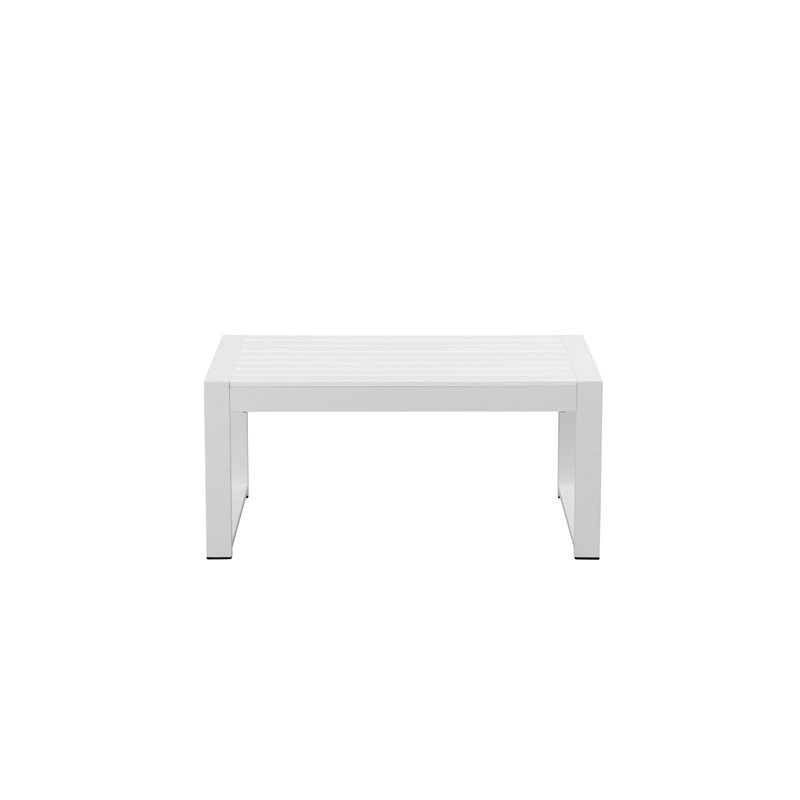 Afuera Living Modern Aluminum Frame Outdoor Coffee Table in White