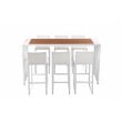 Afuera Living 7-piece Modern Aluminum Patio Bar Set in White
