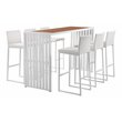 Afuera Living 7-piece Modern Aluminum Patio Bar Set in White