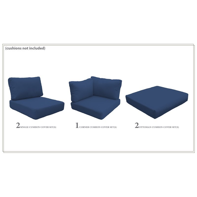 Afuera Living Contemporary Water Resistant Cover Set in Navy