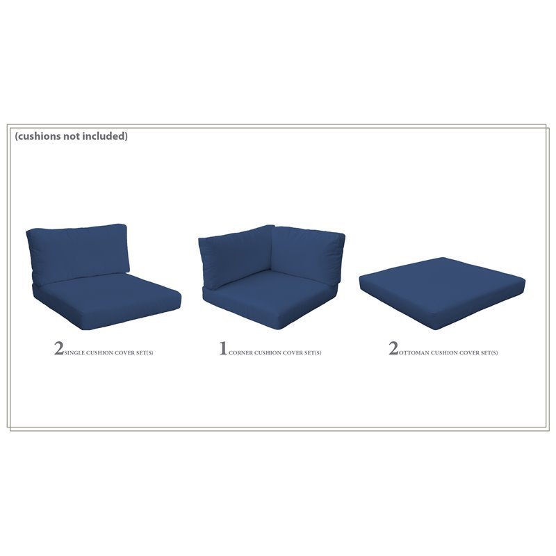 Afuera Living Contemporary Water Resistant Cover Set in Navy