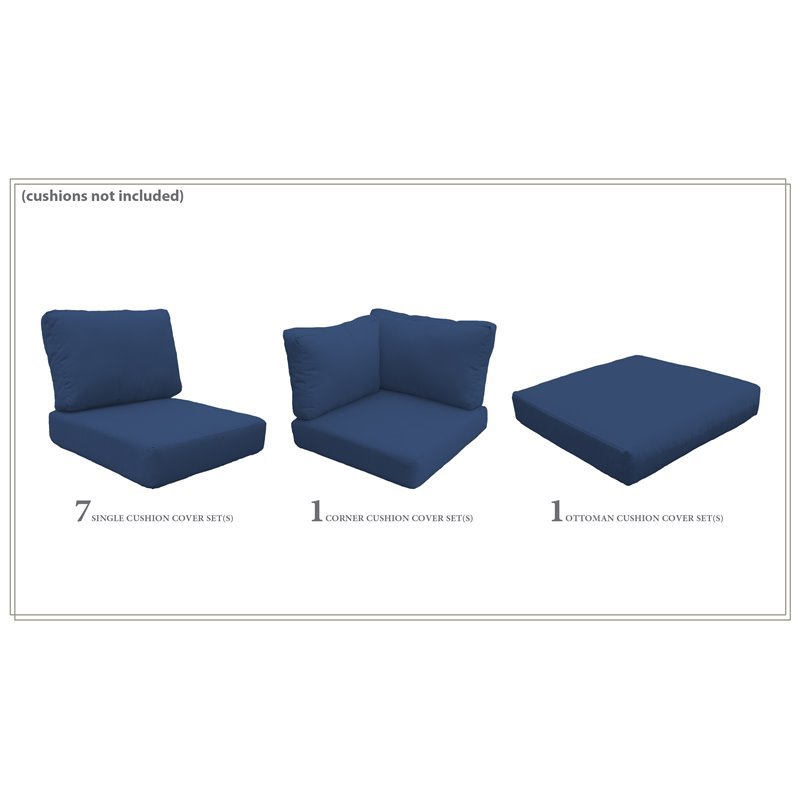 Afuera Living Contemporary Water Resistant Cover Set in Navy