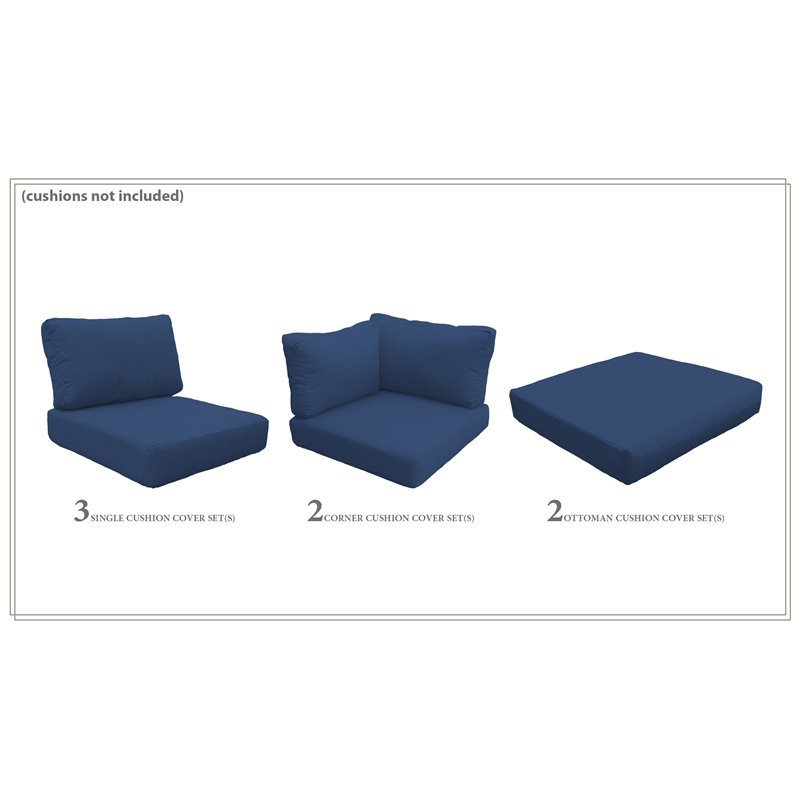 Afuera Living Contemporary Water Resistant Cover Set in Navy
