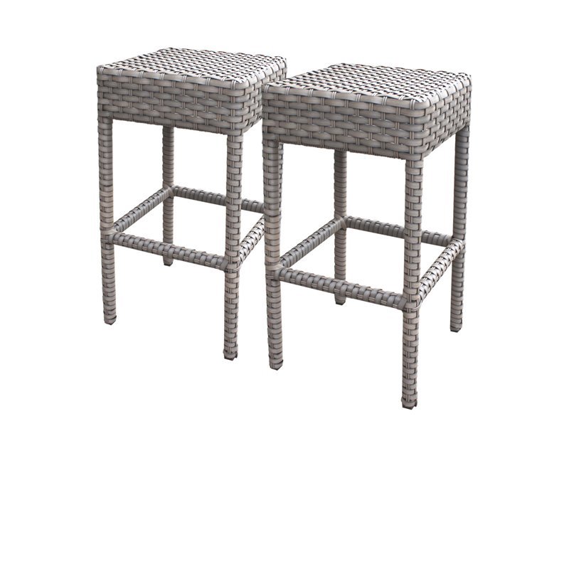 Afuera Living Contemporary Rust Resistant 2 Backless Barstools