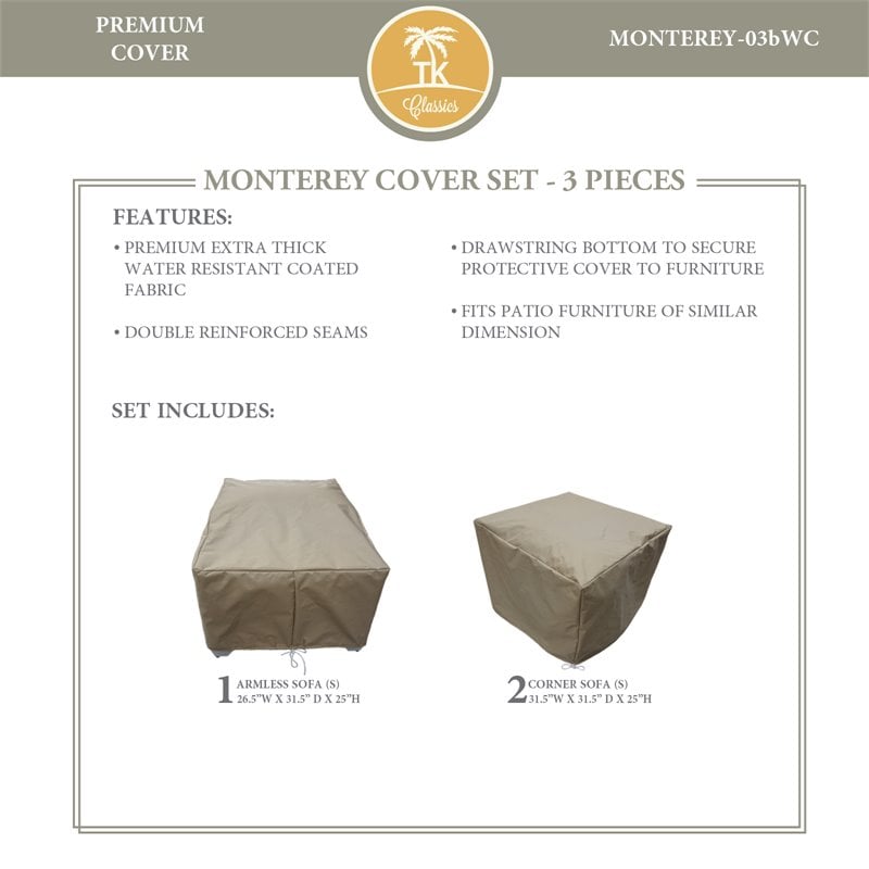 Afuera Living Contemporary Heavy Duty Fabric Protective Cover Set
