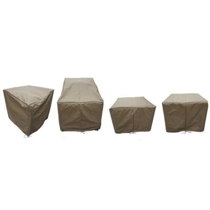 Afuera Living Contemporary Heavy Duty Fabric Protective Cover Set