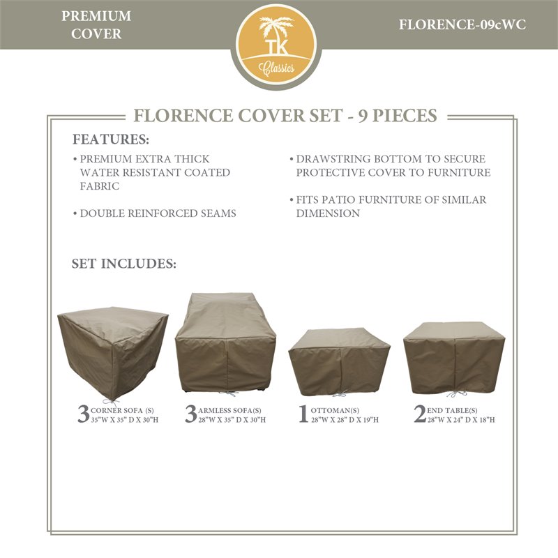 Afuera Living Contemporary Heavy Duty Fabric Protective Cover Set