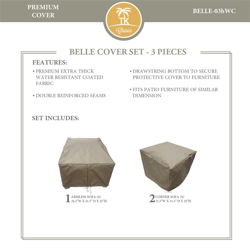 Afuera Living Contemporary Heavy Duty Fabric Protective Cover Set