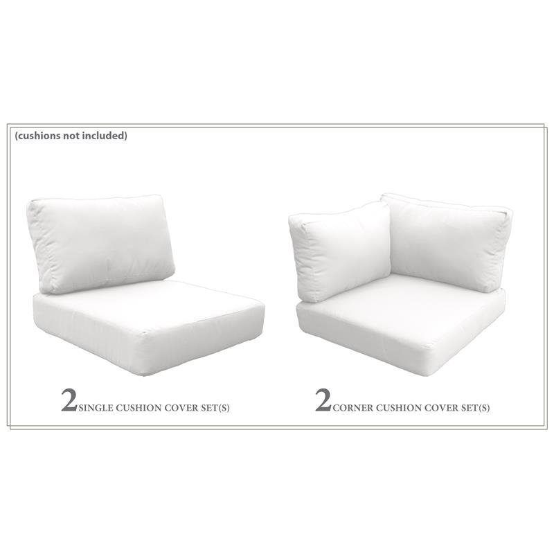Afuera Living Contemporary Water Resistant Cover Set in Sail White