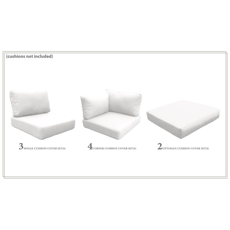 Afuera Living Contemporary Water Resistant Cover Set in Sail White