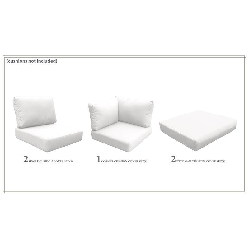 Afuera Living Contemporary Water Resistant Cover Set in Sail White