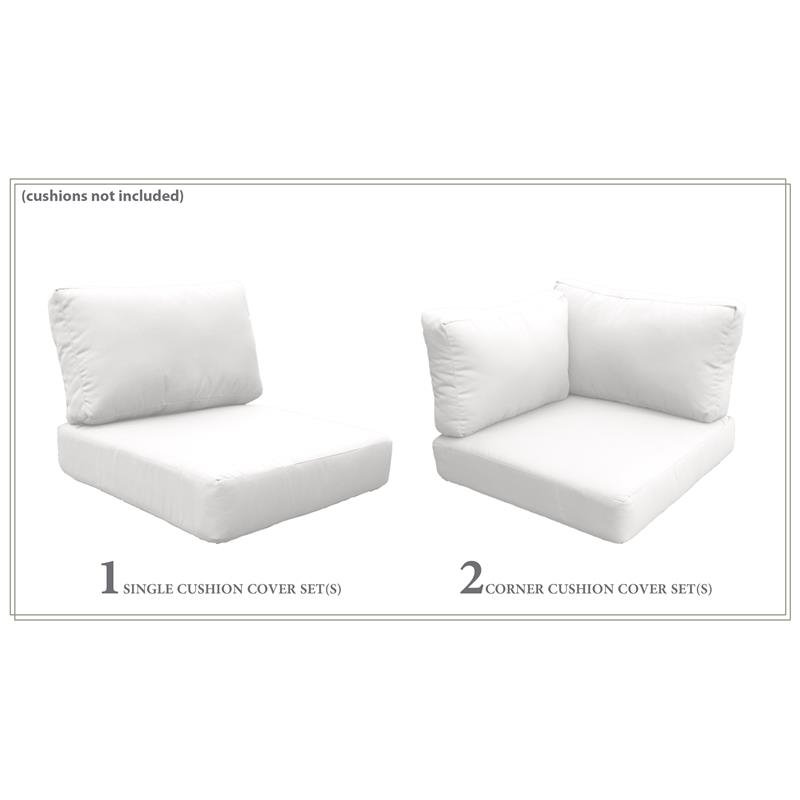 Afuera Living Contemporary Water Resistant Cover Set in Sail White