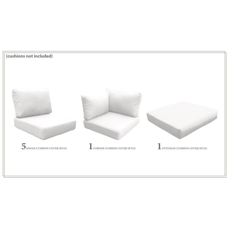 Afuera Living Contemporary Water Resistant Cover Set in Sail White