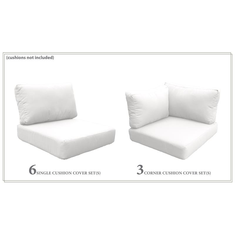 Afuera Living Contemporary Water Resistant Cover Set in Sail White