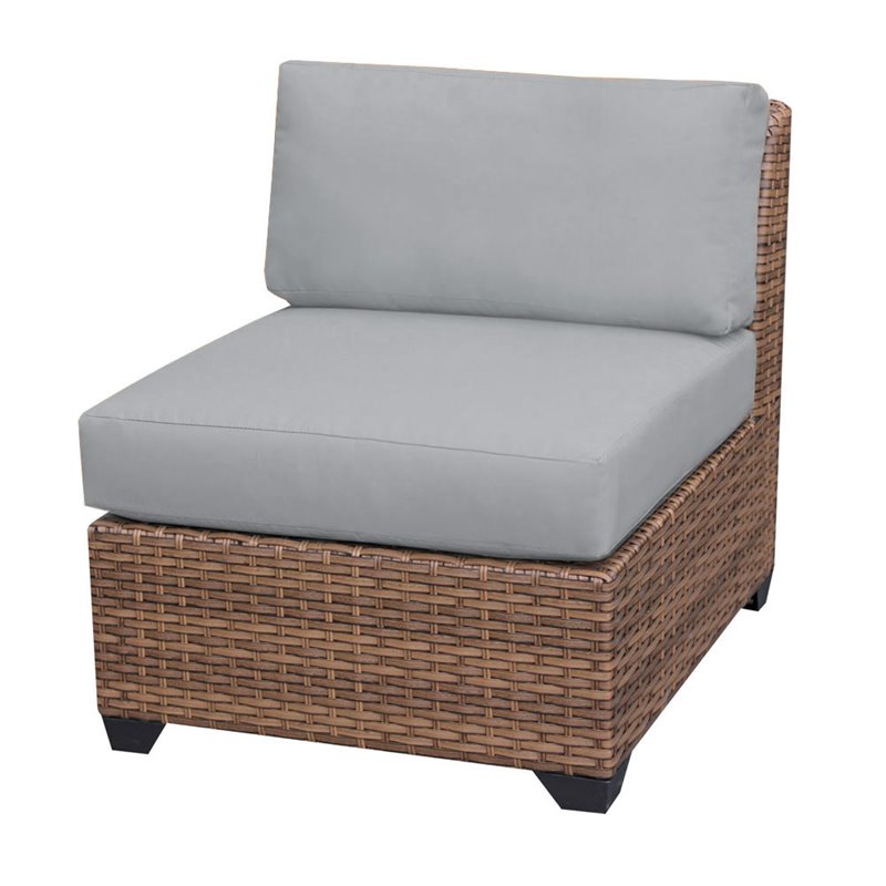 Afuera Living Contemporary Polyethylene Resin Armless Patio Chair in Gray