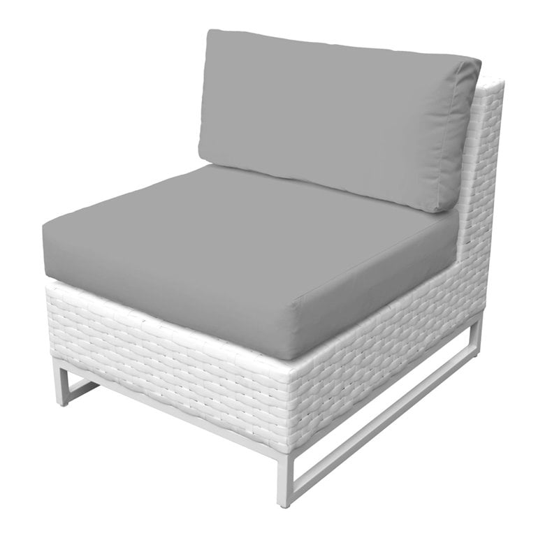Afuera Living Contemporary Polyethylene Resin Armless Patio Chair in Gray