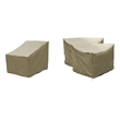 Afuera Living Contemporary Heavy Duty Fabric Protective Cover Set in Beige