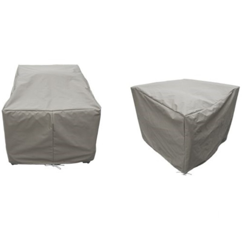 Afuera Living Contemporary Heavy Duty Fabric Protective Cover Set in Gray