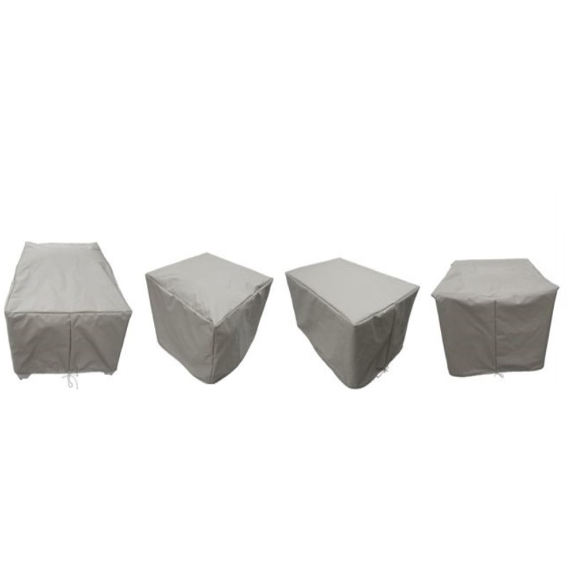 Afuera Living Contemporary Heavy Duty Fabric Protective Cover Set in Gray
