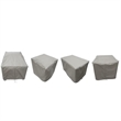 Afuera Living Contemporary Heavy Duty Fabric Protective Cover Set in Gray
