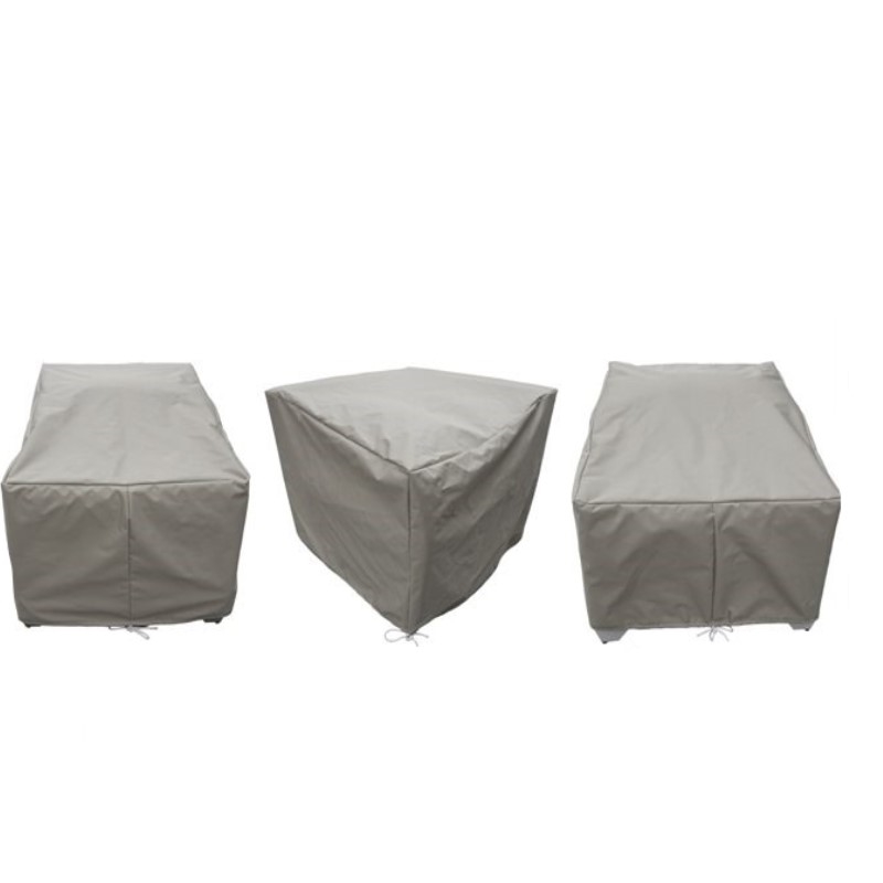Afuera Living Contemporary Heavy Duty Fabric Protective Cover Set in Gray