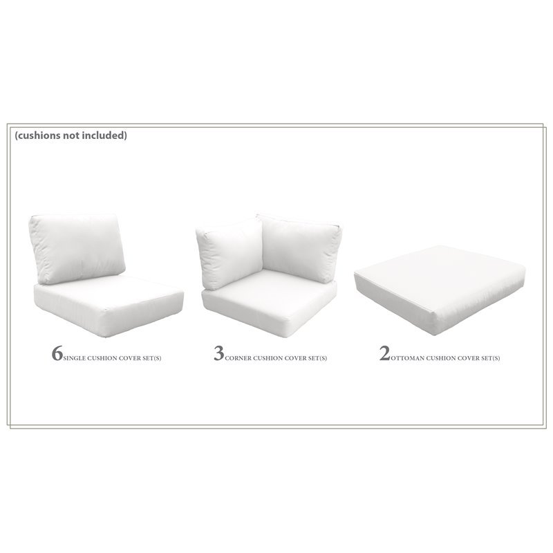 Afuera Living Contemporary Water Resistant Cover Set in Sail White